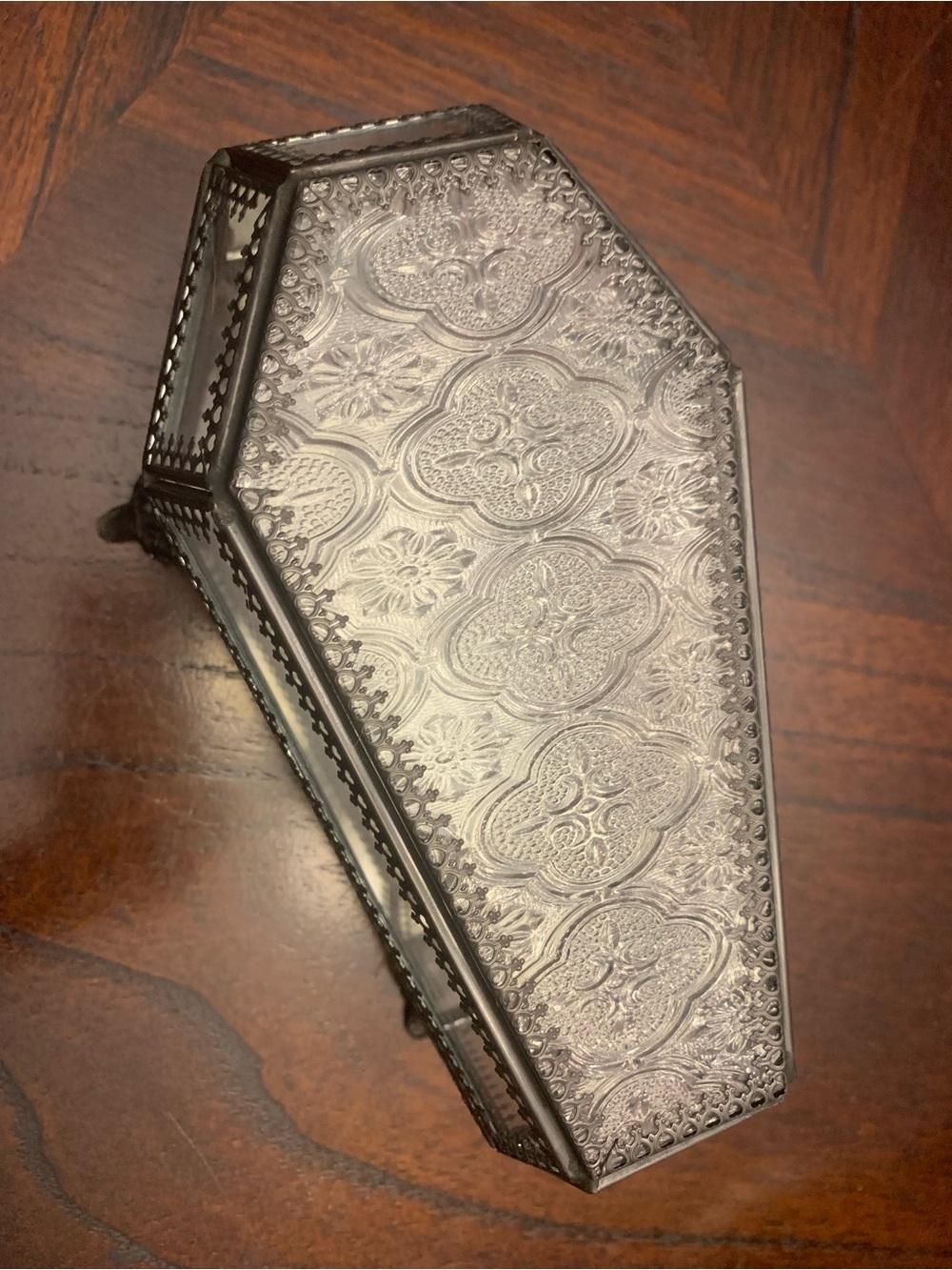Ashland Silver-Tone Decorative Coffin Jewelry Box